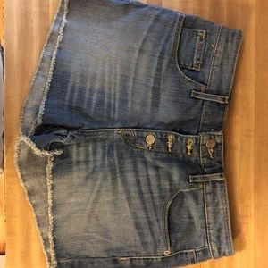 High Rise Denim Shorts (Stretch)